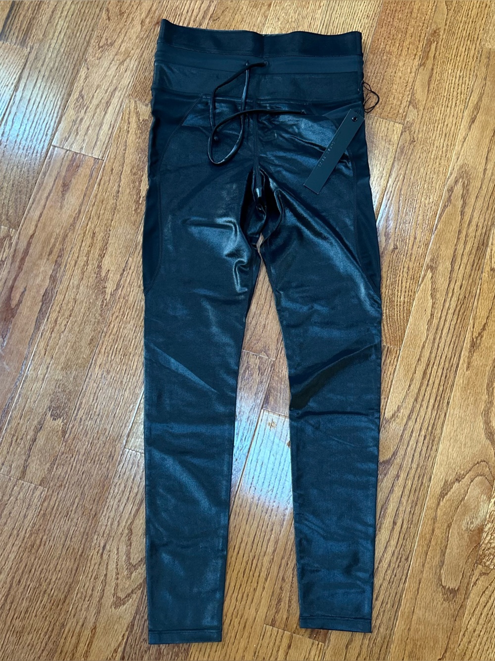carbon38 takara shine black tie waist high rise 7/8 leggings 25” small‎ women’s